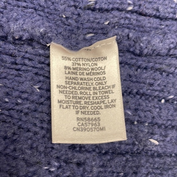 Caslon Marled Chunky Knit Turtleneck Long Sleeve Sweater Merino Wool Blue XS - Picture 9 of 9